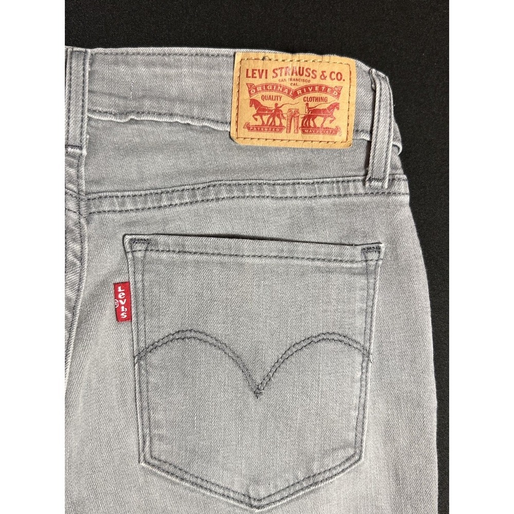 Levi's 712 Slim Jeans Women Size 26 Gray Mid Rise Denim Casual Comfort